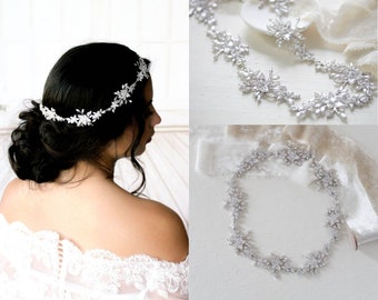 Bridal hair piece, Bridal hair vine, Bridal hair accessories, Crystal hair piece, CZ Wedding headpiece, Wedding hair piece Hair jewelry LILY