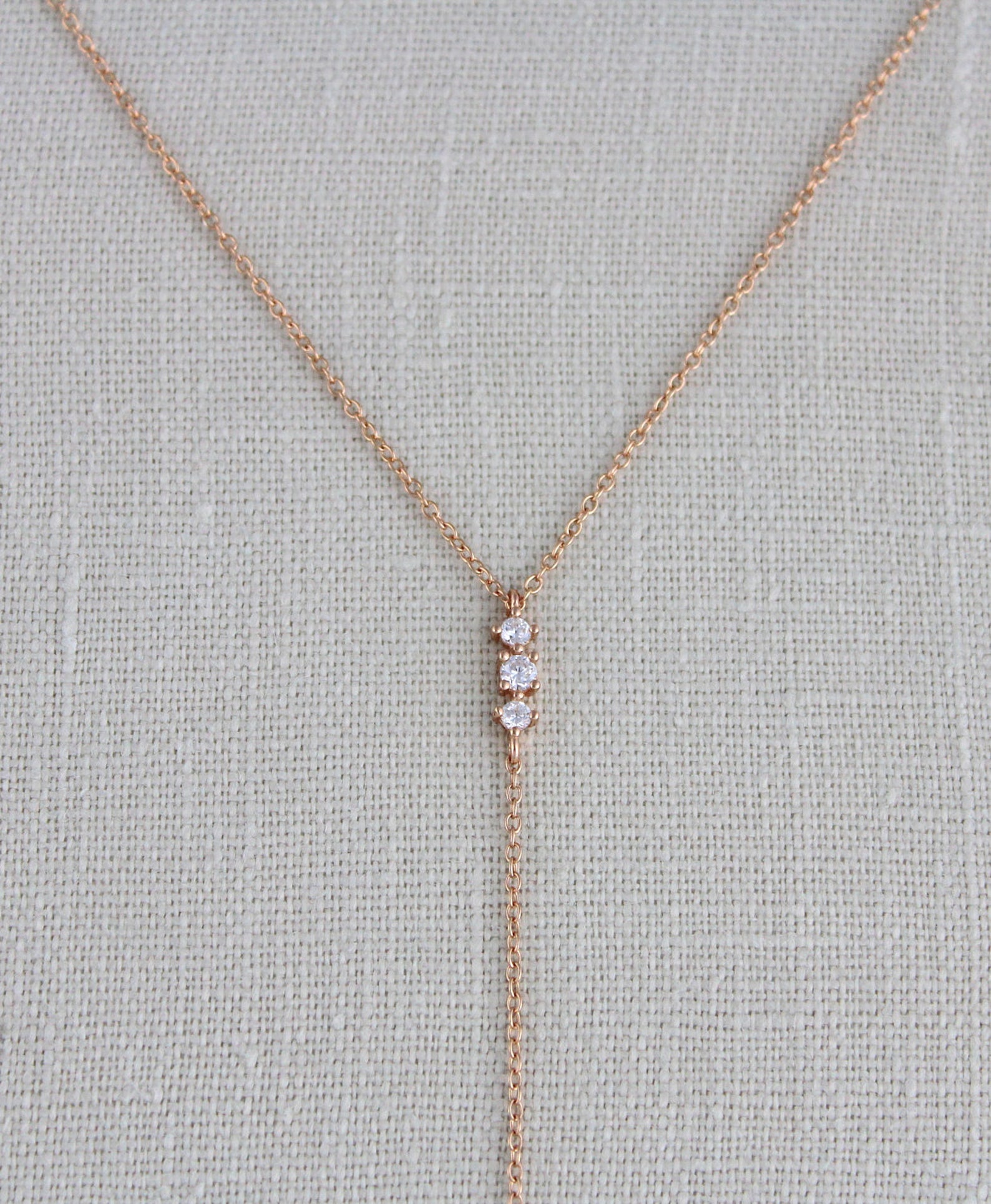 Rose gold Layering necklace Dainty Bridal necklace Bridal | Etsy