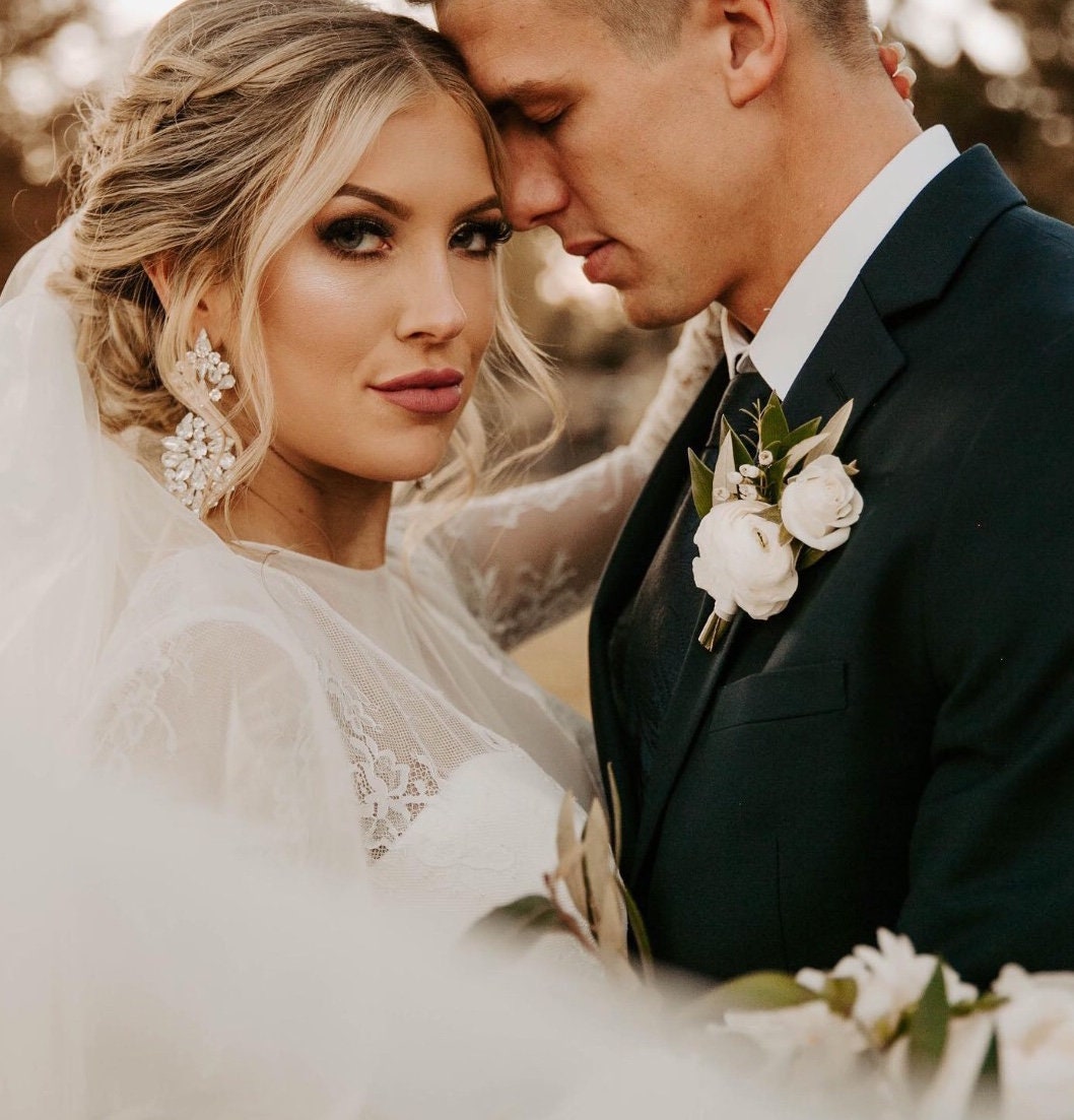 Rose Gold Bridal Earrings