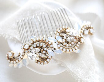 Bridal hair comb, Wedding hair accessory, Gold Wedding hair piece, Bridal comb hairpiece, Hair piece for Bride, Wedding day hair comb