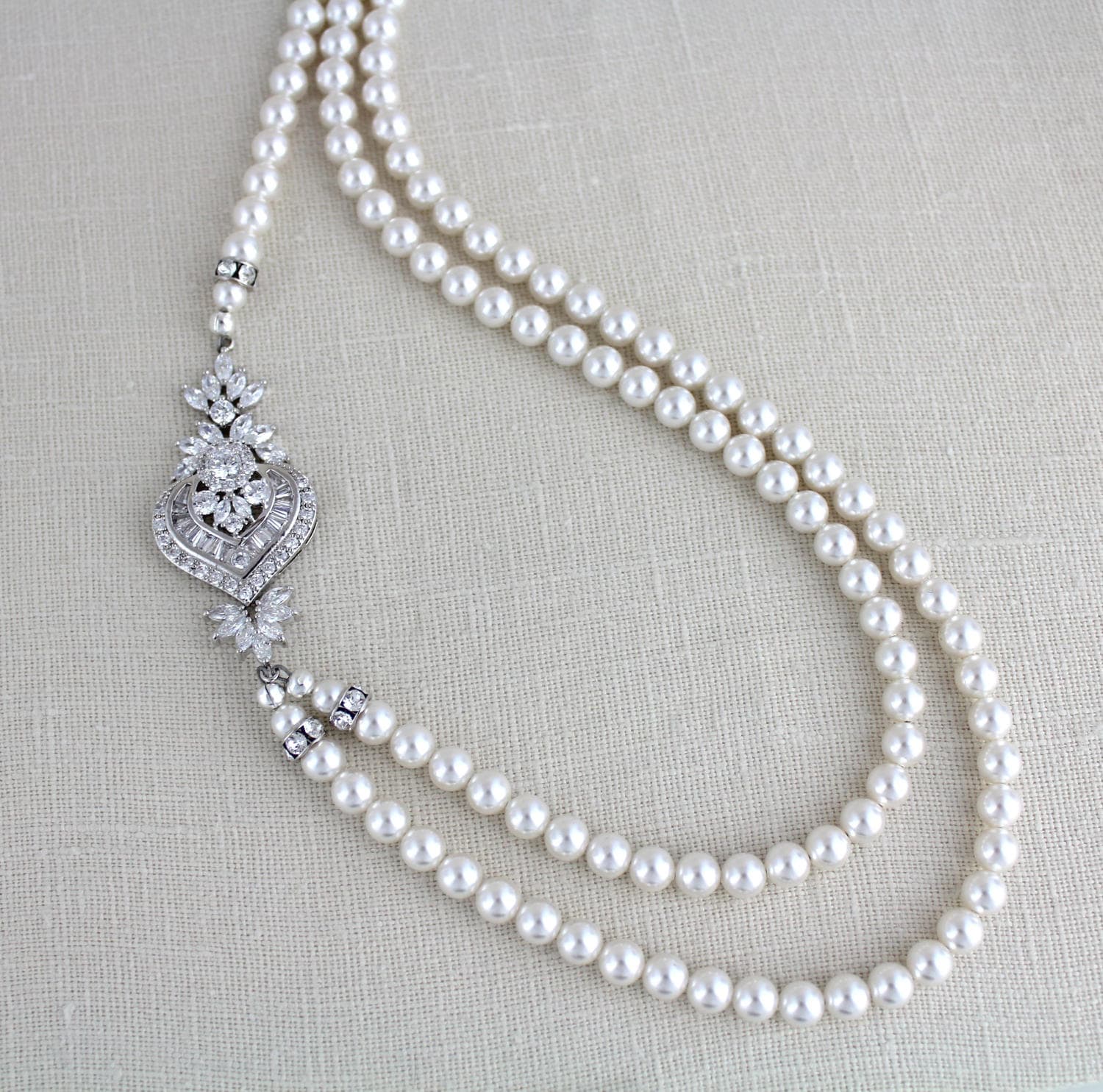 ★ENGBROX★ sweetheart pearl necklace EBNL24022 Z-N2926--ONMODEL-