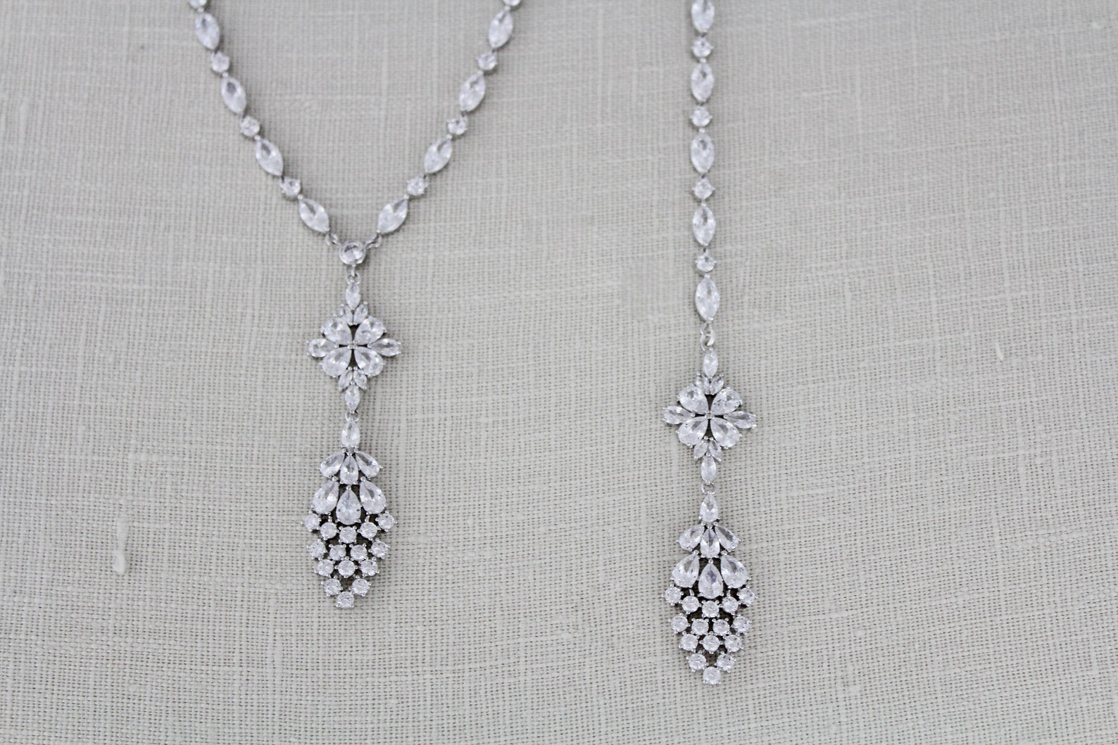 Bridal Backdrop Necklace Rose Gold Wedding Necklace Back Etsy