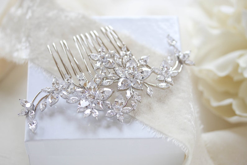 Rose Gold hair comb Bridal hair comb Rose gold headpiece Crystal hair comb Crystal hair comb Wedding headpiece Hair accessories LILY image 9