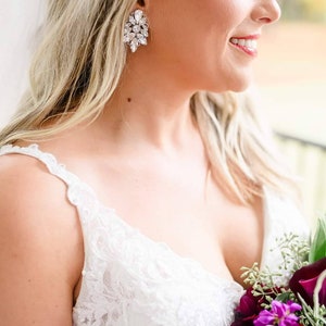 Silver Swarovski Crystal Bridal stud earrings