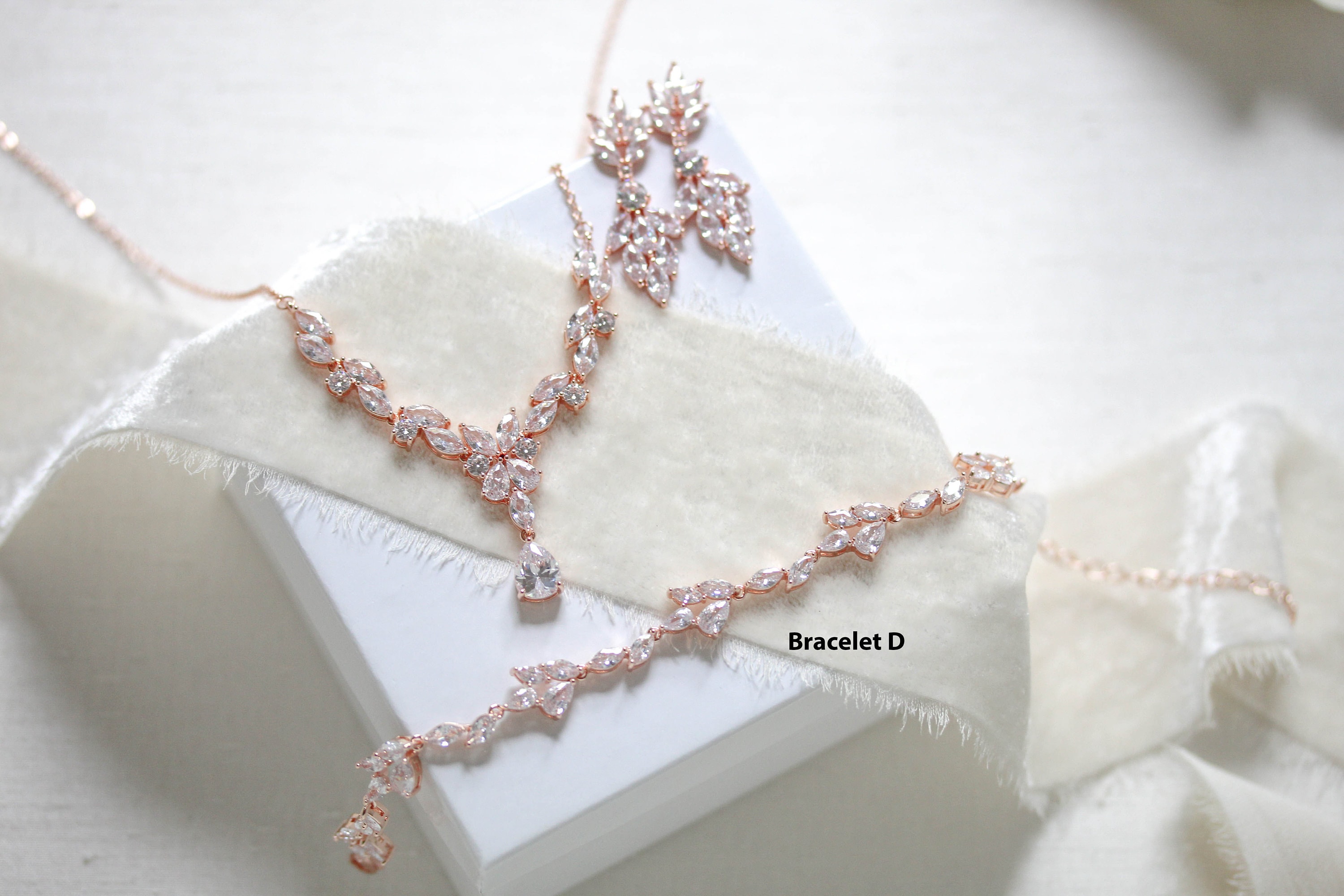 Rose gold cheap bridal jewelry