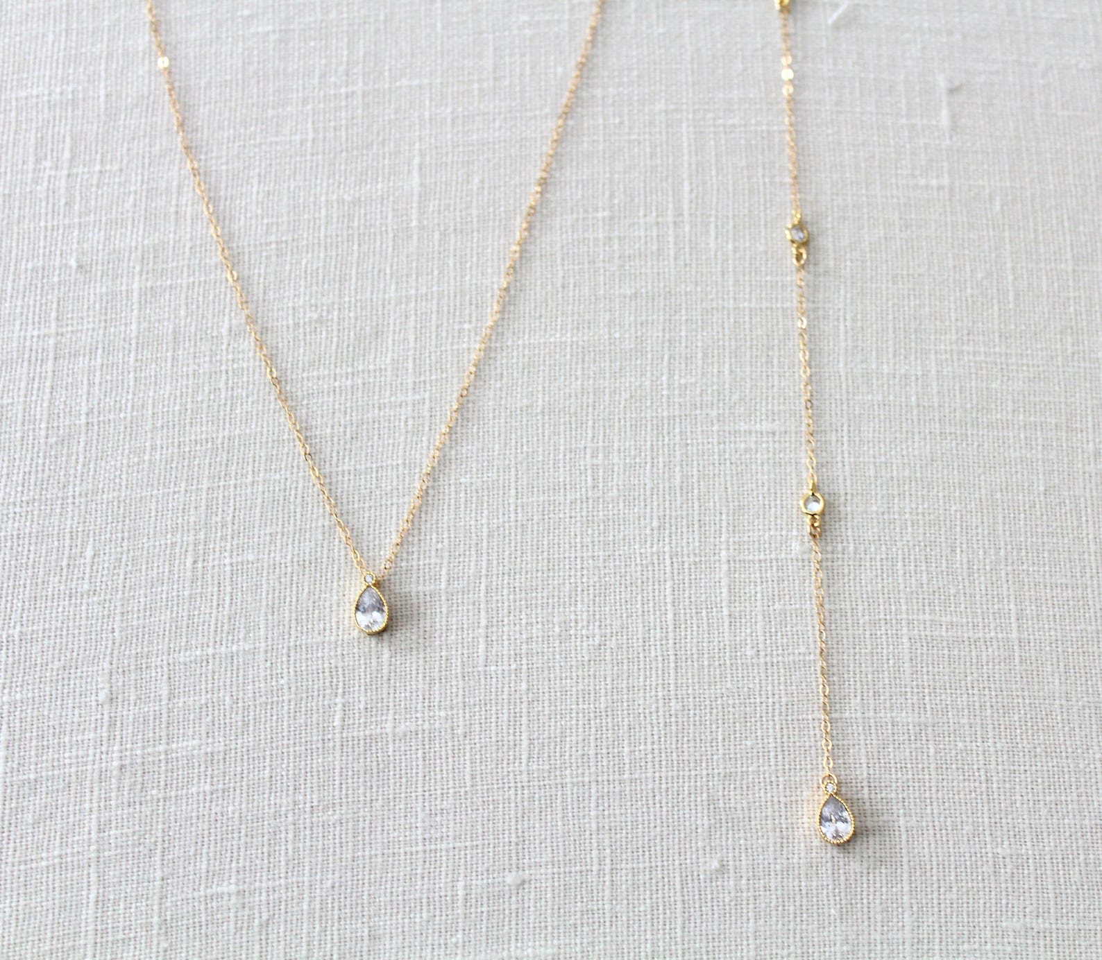 Dainty Back Necklace Bridal Backdrop Necklace Bridal Etsy