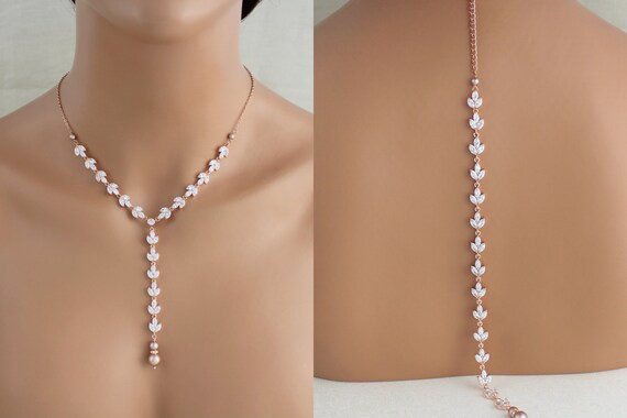 back necklace rose gold