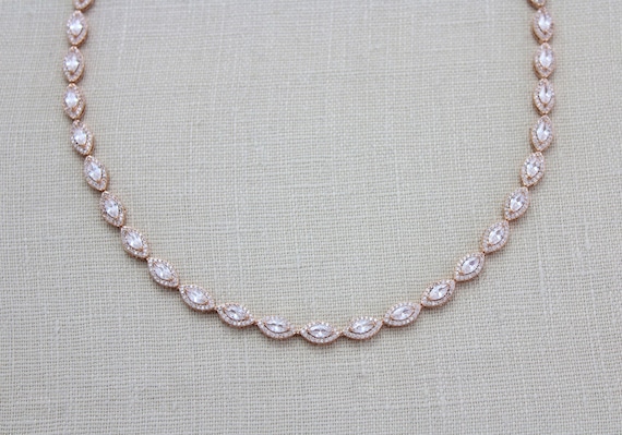 Rose Gold Necklace Rose Gold Tennis 