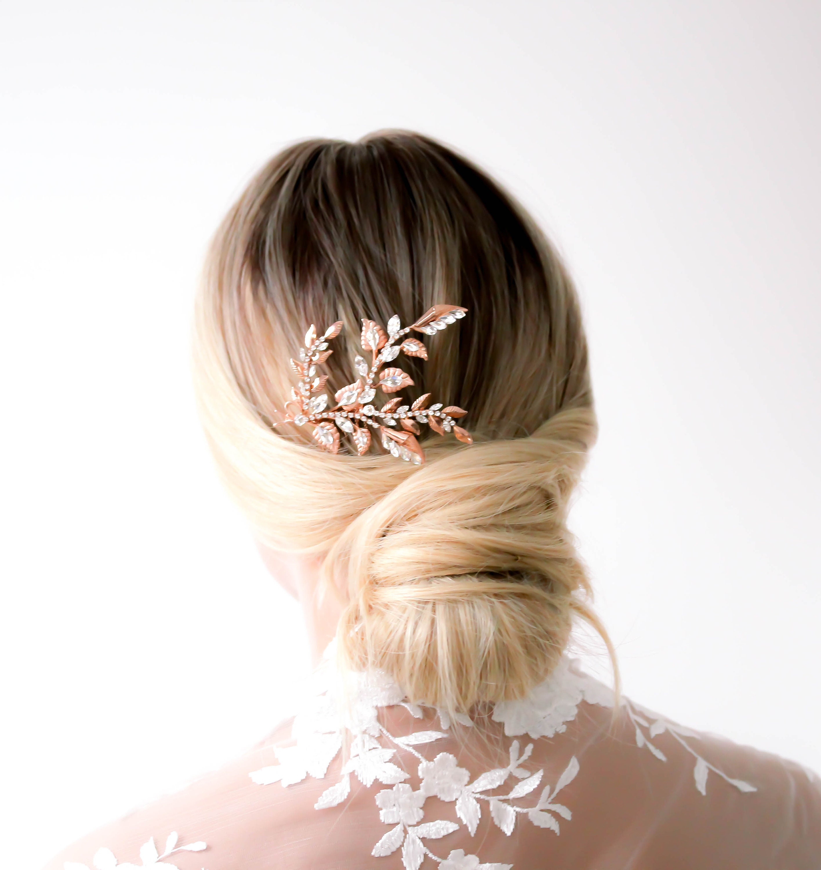 Rose gold hair piece Wedding hair accessories Wedding hair Etsy