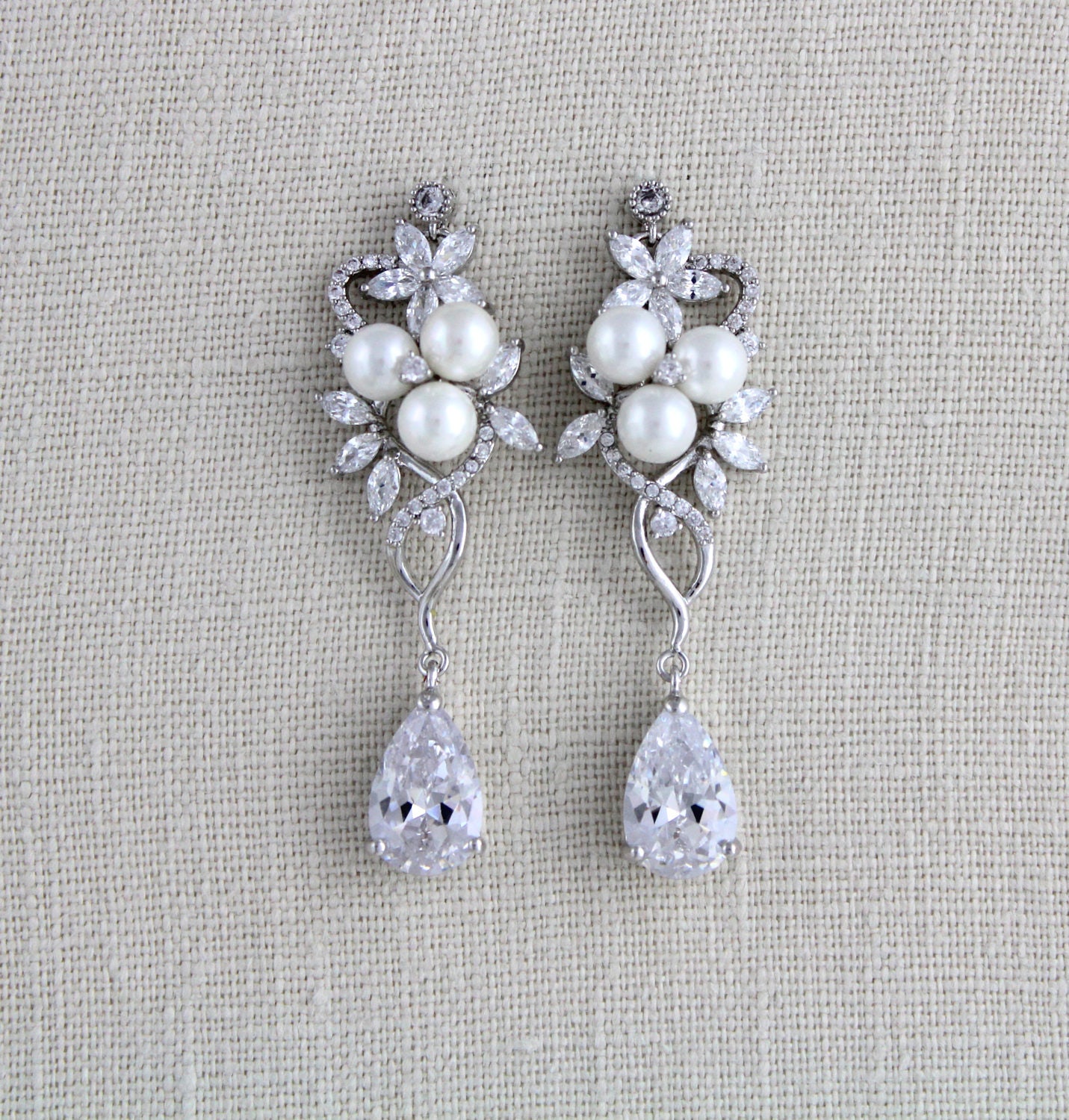 Crystal Bridal earrings Wedding earrings Bridal jewelry Etsy