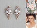 Crystal Bridal earrings, Rose Gold earrings, Bridal jewelry, Pearl earrings, Wedding jewelry, Simple earrings, Crystal earrings, MIA 