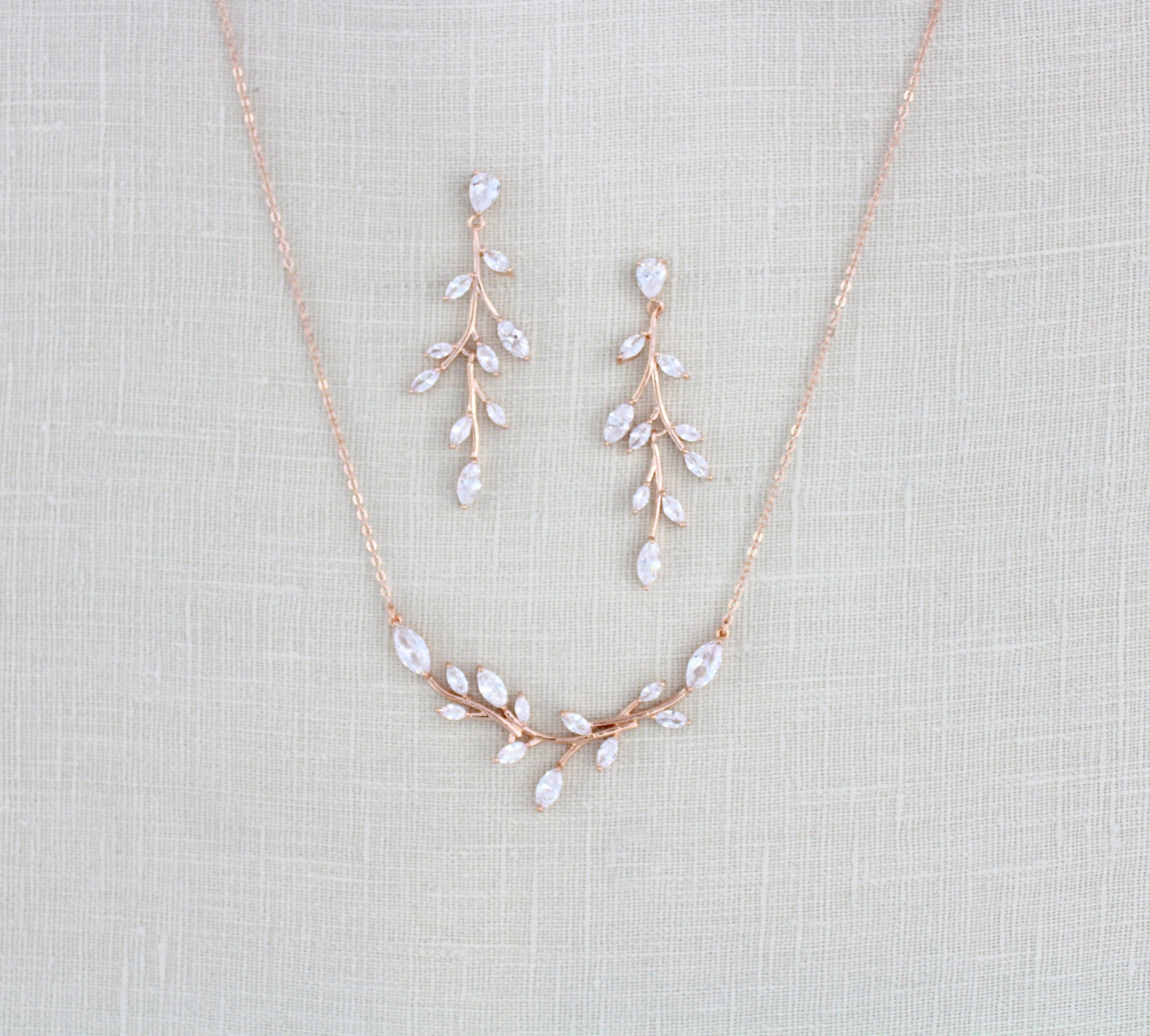 Rose gold Bridal necklace Rose gold 
