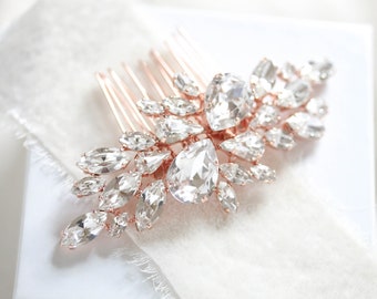 Rose Gold Bridal hair comb, Rose gold hair piece, Wedding hair comb, Bridal hair accessory, Wedding hair piece, Rose gold comb for Bride