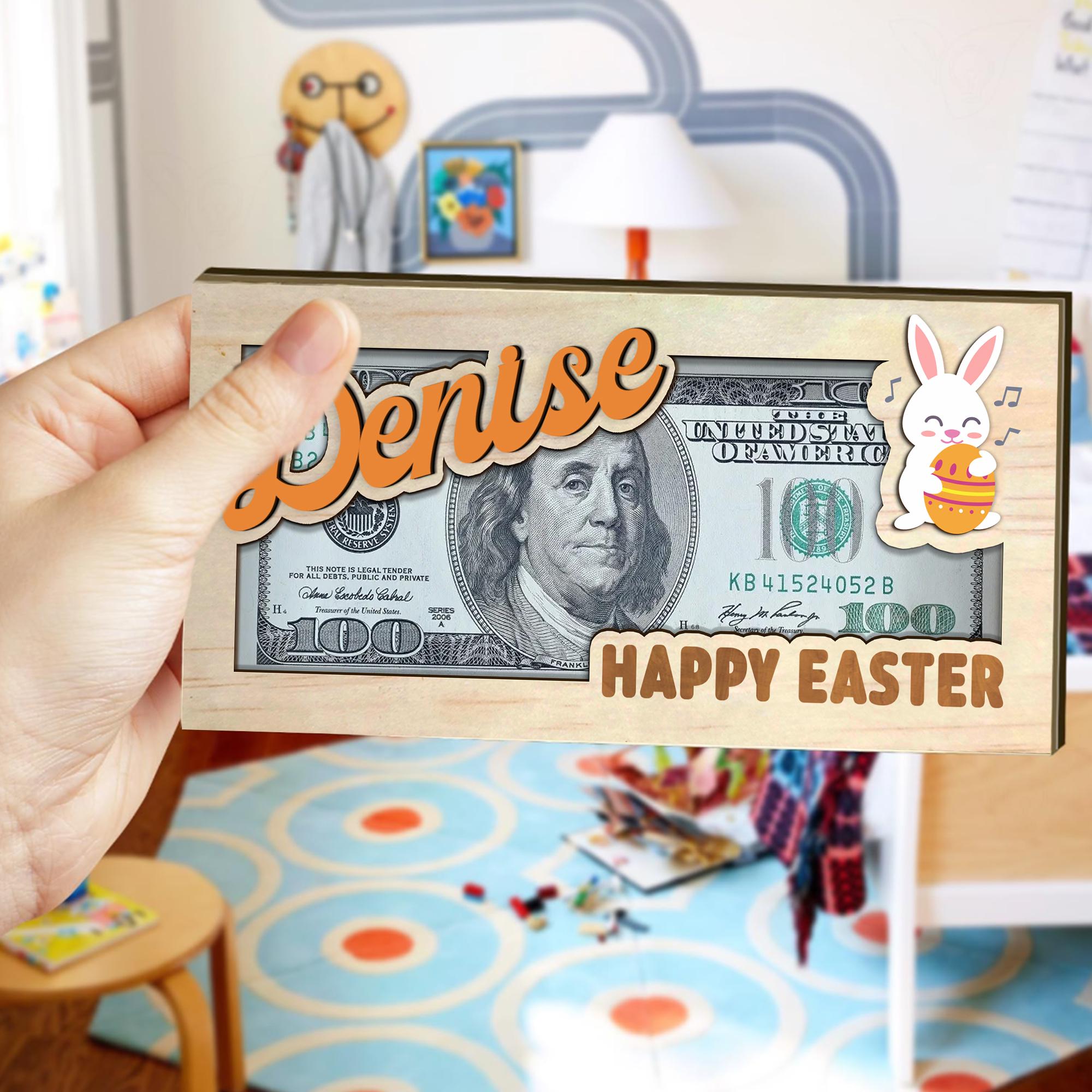 Personalized Easter Money Holder, Bunny Design
