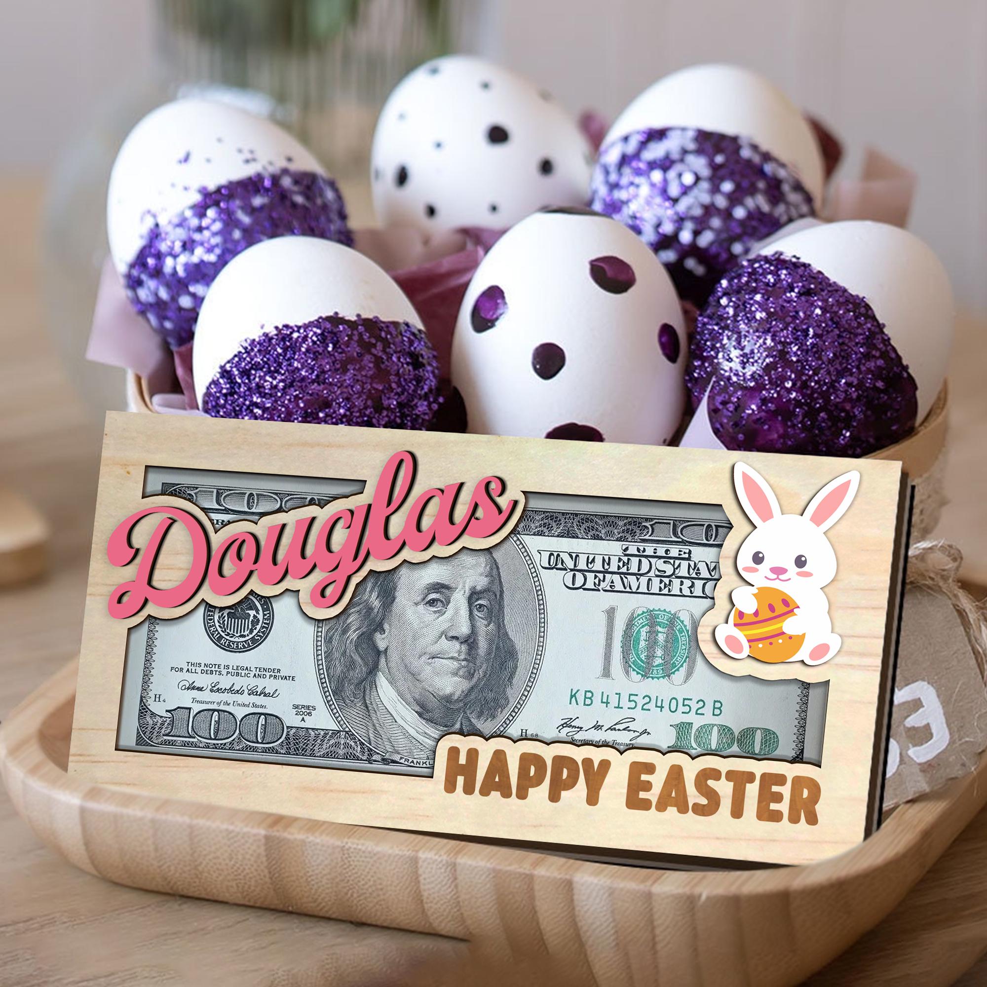 Personalized Easter Money Holder, Bunny Design