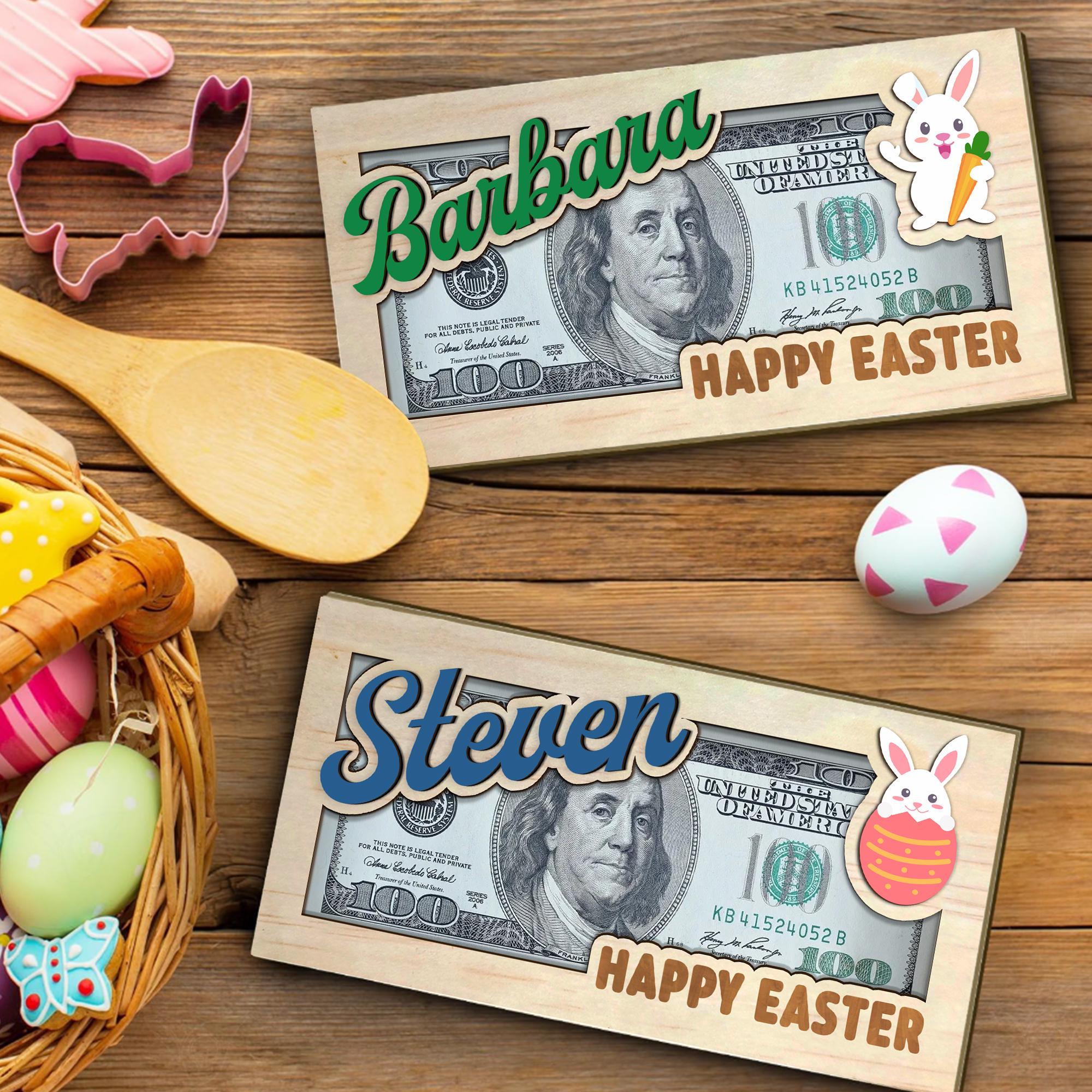 Personalized Easter Money Holder, Bunny Design