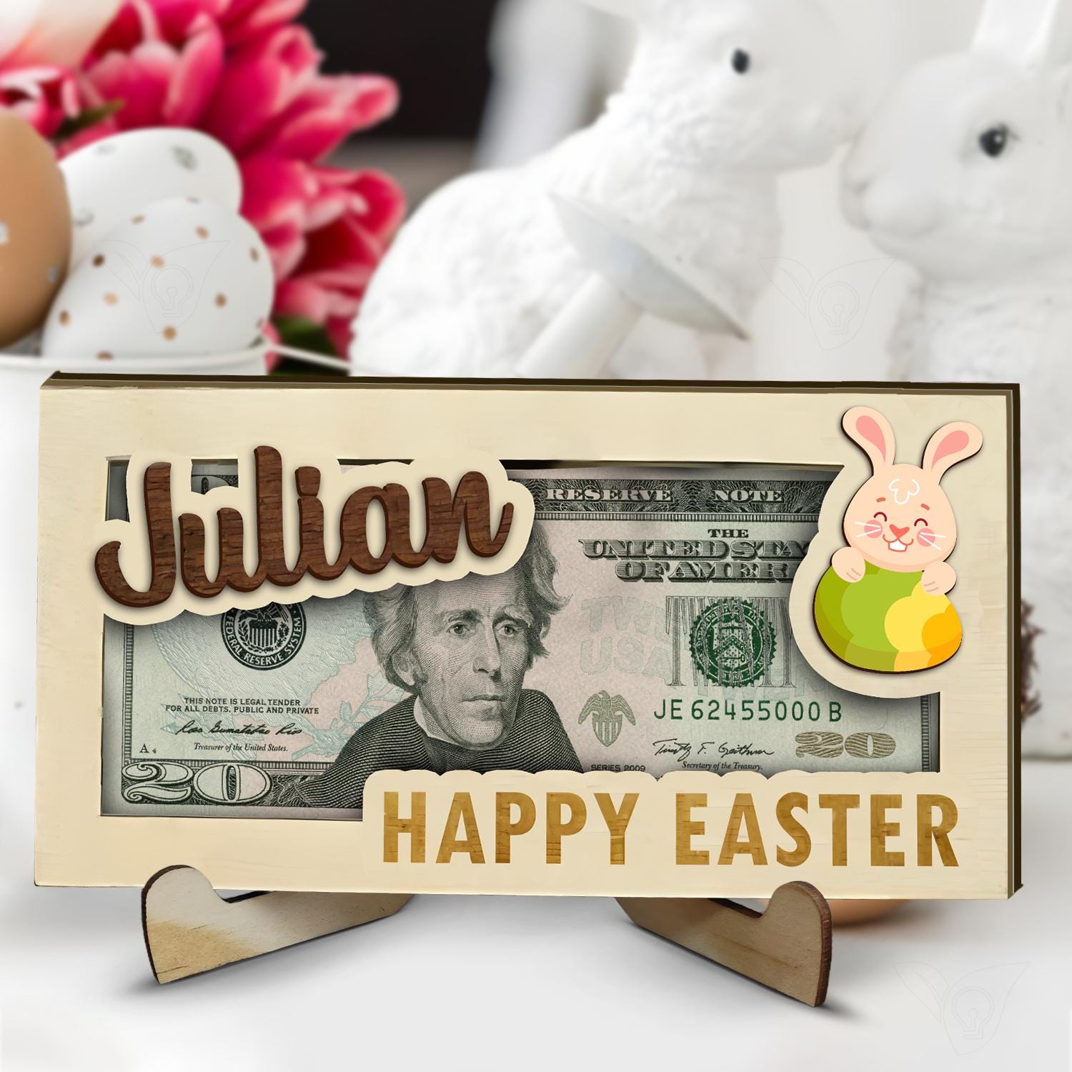 Personalized Easter Money Holder, Custom Easter Egg Money Holder