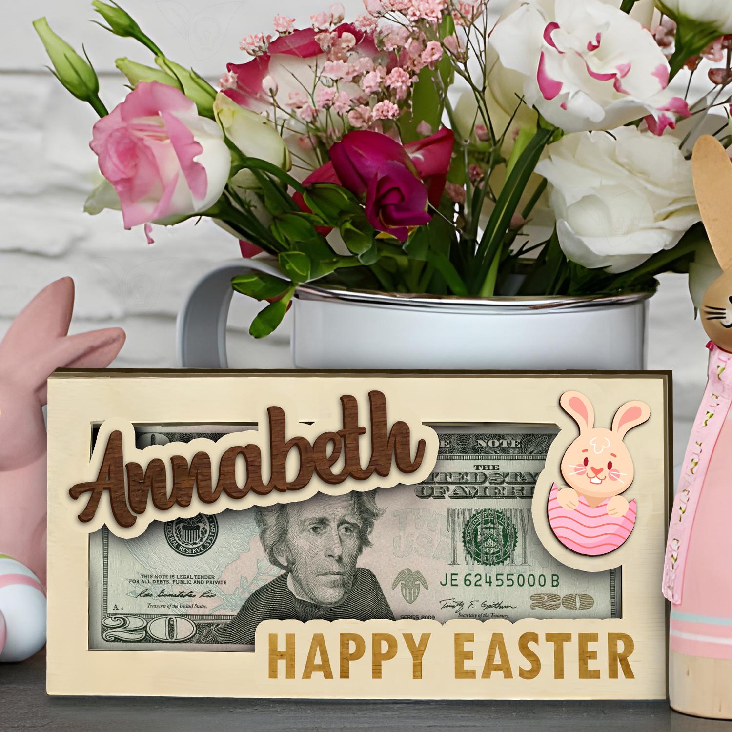 Personalized Easter Money Holder, Custom Easter Egg Money Holder