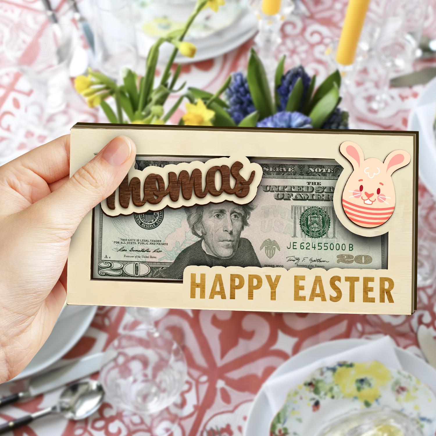 Personalized Easter Money Holder, Custom Easter Egg Money Holder