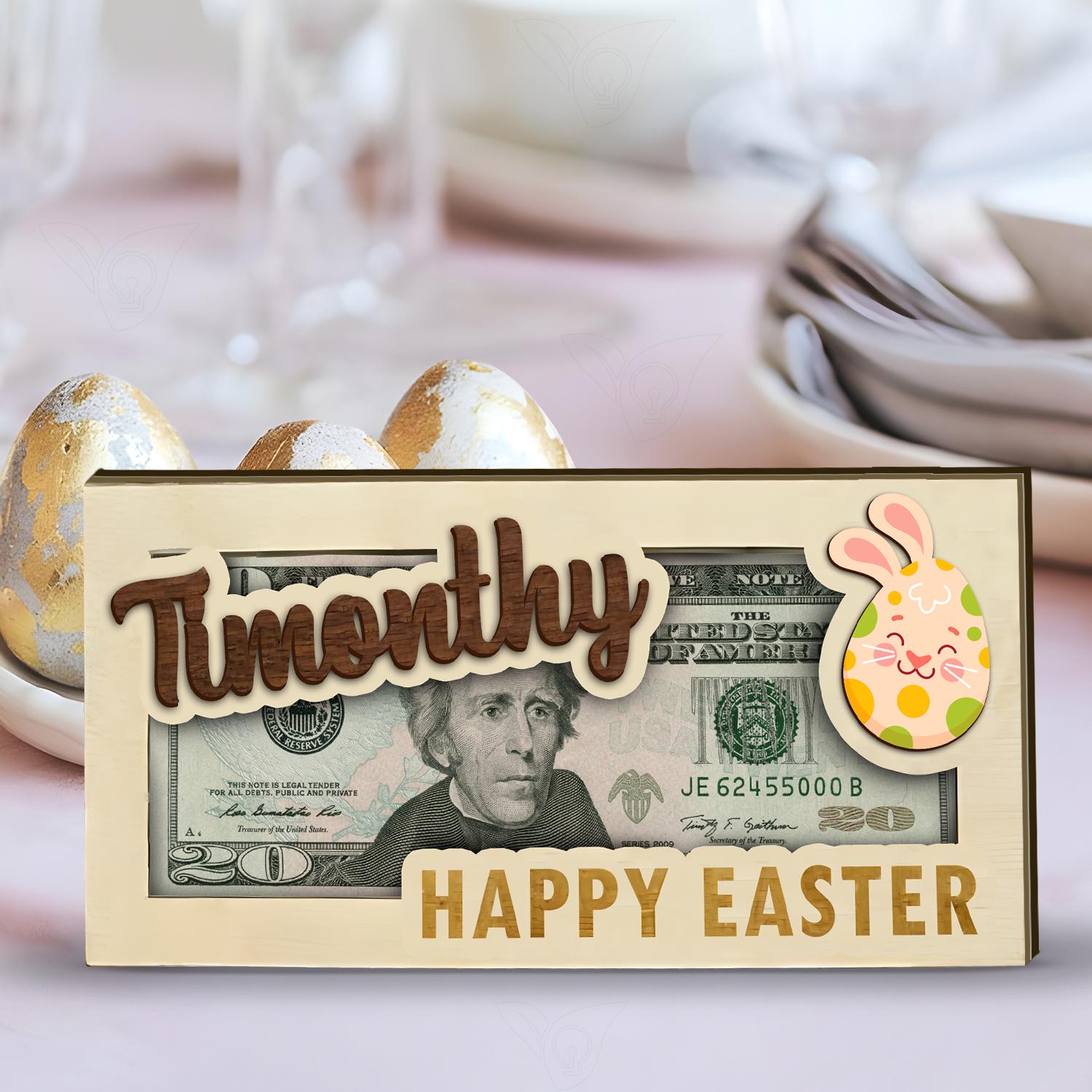 Personalized Easter Money Holder, Custom Easter Egg Money Holder