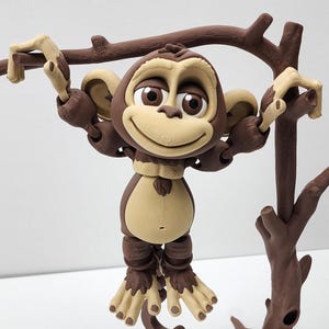 3D Printed Monkey - Articulated Fidget Toy - Customizable Realistic Flexi