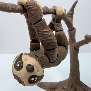 3D Printed Sloth - Articulated Fidget Toy - Customizable Realistic Flexi