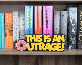 This is an Outage Bookshelf Sign - 3D Printed Dungeon Crawler Carl Reader Book Decor