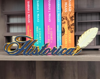 Historical Bookshelf Sign - 3D Printed Reader Book Decor - Reading Nook & Bookish Library Accessories