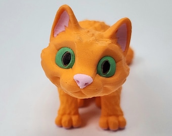 Mini Cat - Articulated Realistic Flexi - Customizable 3D Printed Fidget Toy Figure