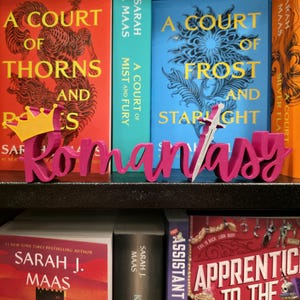 Romantasy Bookshelf Sign - 3D Printed Reader Book Decor - Reading Nook & Bookish Library Accessories