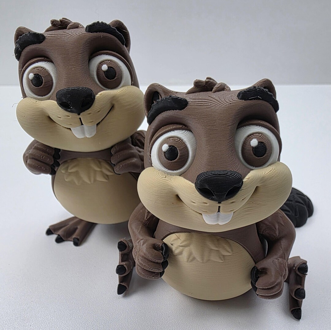 3D Printed Beaver - Articulated Fidget Toy - Customizable Realistic ...
