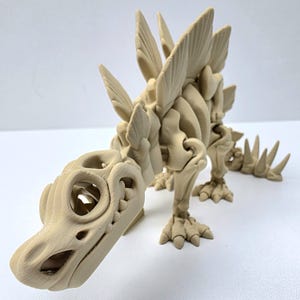 Skeleton Stegosaurus - Realistic Dinosaur Flexi - Customizable 3D Printed Articulated Fidget Toy