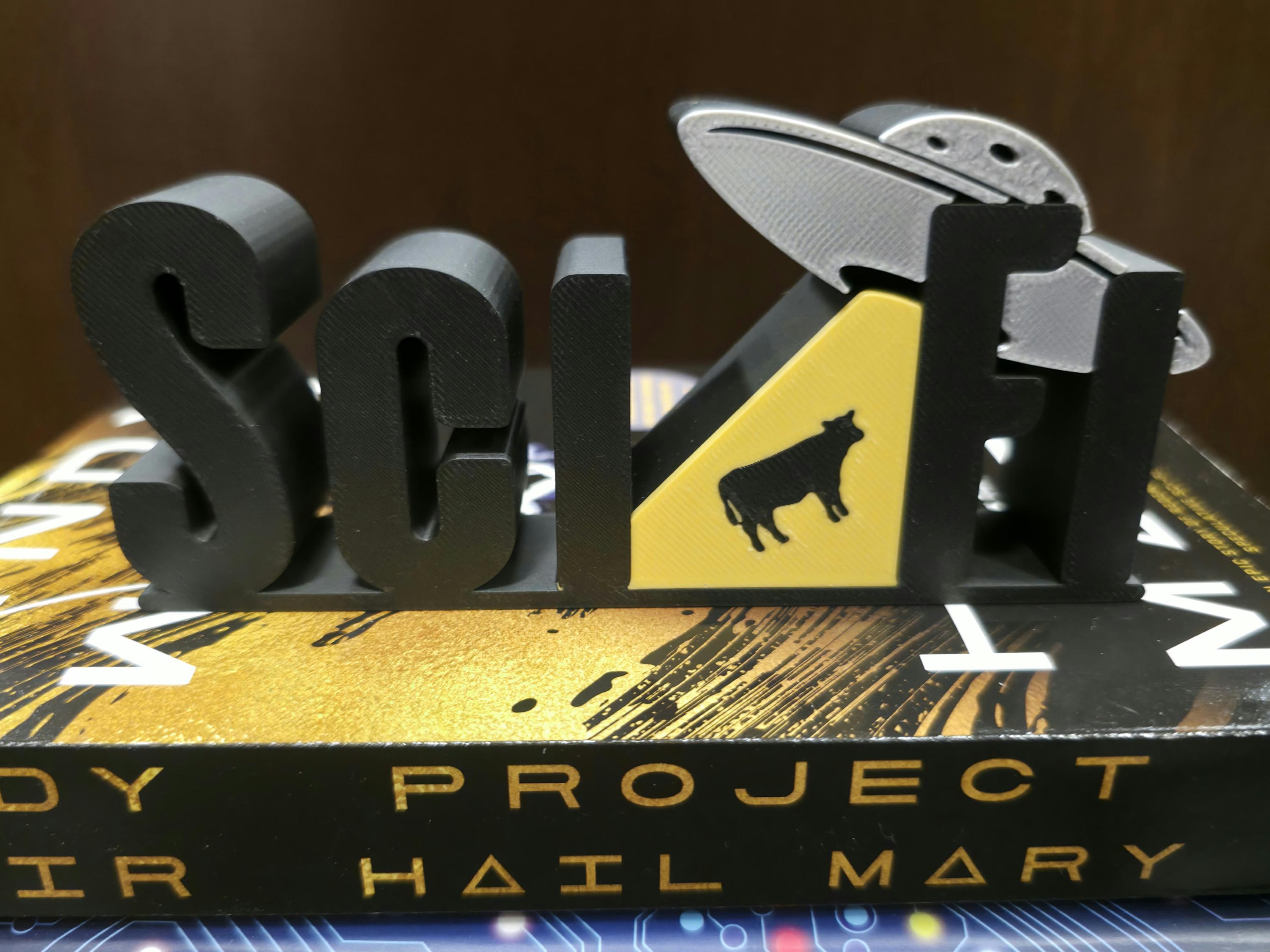 Sci Fi Bookshelf Sign - 3D Printed Reader Book Decor - Reading Nook ...