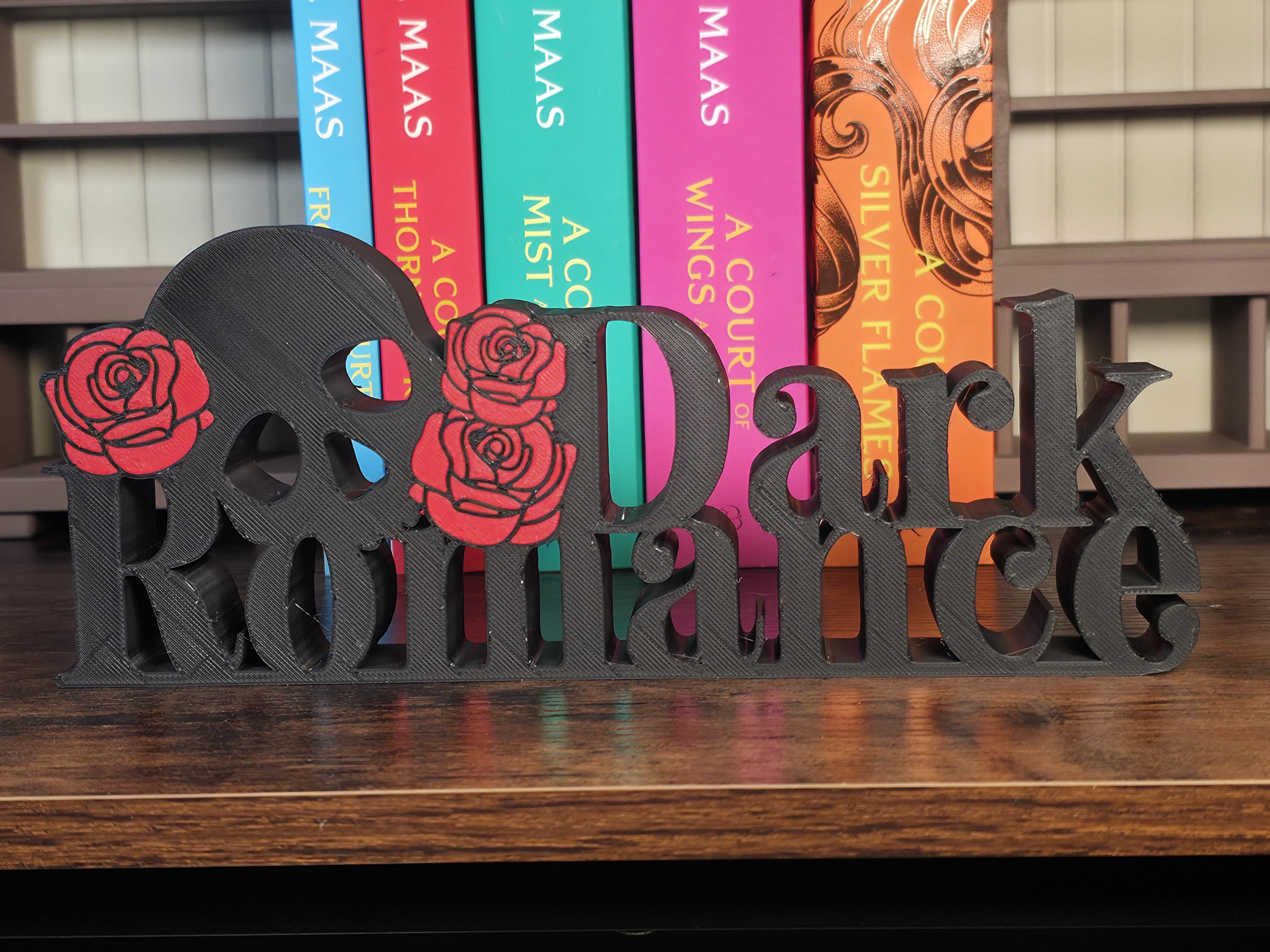 Romance Library Sign Dark Romance Bookshelf Sign - 3D Printed Reader Book Decor - Reading ...