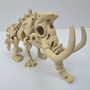 Skeleton Mammoth - Realistic Dinosaur Flexi - Customizable 3D Printed Articulated Fidget Toy