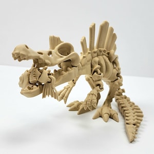 Skeleton Spinosaurus - Customizable 3D Printed Figure - Realistic Articulated Dinosaur Flexi Fidget