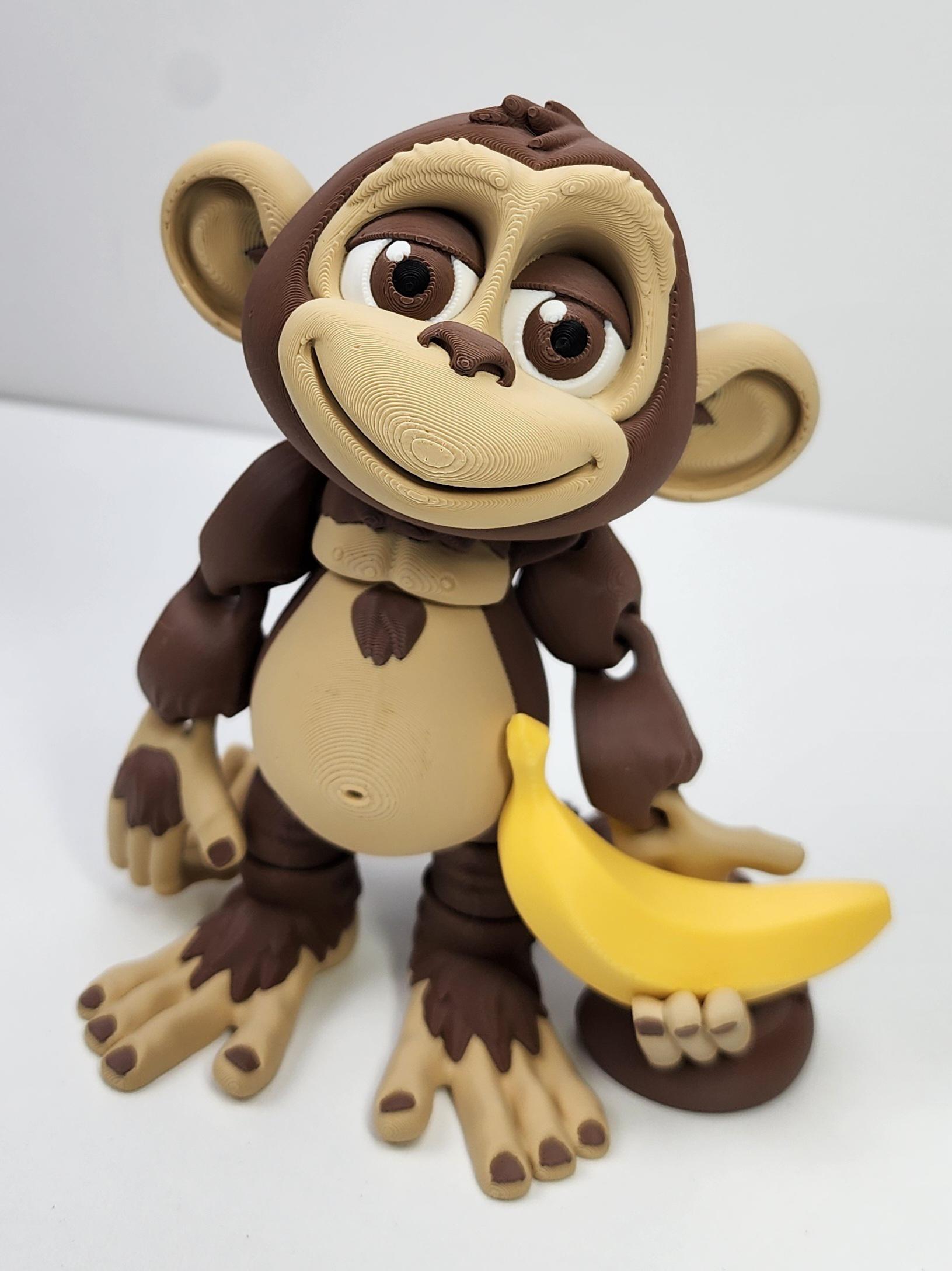 3D Printed Monkey - Articulated Fidget Toy - Customizable