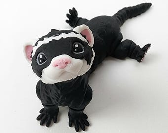 thumbnail image 2 of Buy Articulated Ferret Sensory Pet Ferret 3d Printed Animal Cute Little Statue Online In India 2 of 12