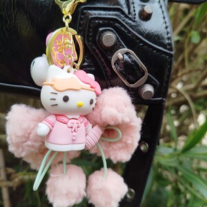 Hello Kitty, Taschenanhänger, handgefertigter Schlüsselanhänger