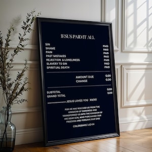 Christian Reciept Poster Trendy Christian Wall Art Religious Wall Decor Gallery Wall Art Christian Gifts Dorm Room