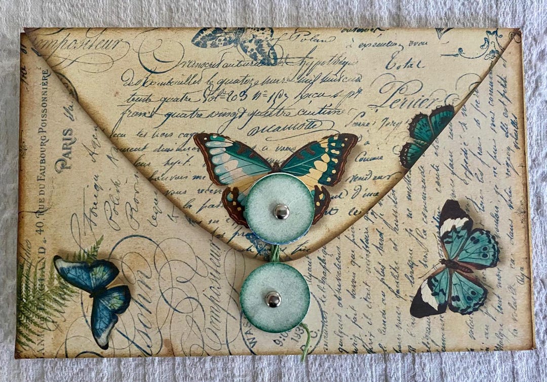 Butterfly Ephemera Holder Junk Journal Pockets / Envelope Butterfly ...