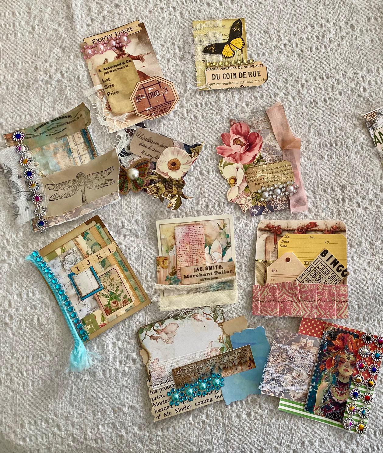 Set of 10 Junk Journal Clusters, Junk Journal Decorative Cluster ...