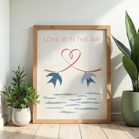 Love is in the Air – Minimalist Swallow Art Poster