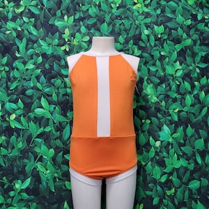 Orange leotard for dance, dance convention wear, costume base for dance competition, recital gift, sz 7 leotard, dancewear for class