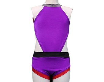 Purple Dance Leotard: Open Back Costume Base, Convention wear, Girls Size 8