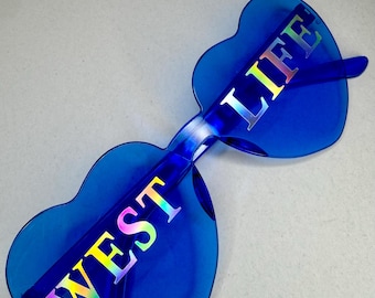 Westlife Concert Heart Shaped Sunglasses | Custom Westlife Fan Merch | Wild Dreams Tour Concert Accessories | Funny Irish Boyband Fan Gift
