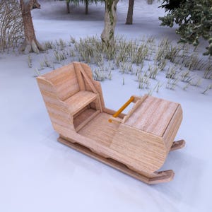 Santa Sleigh, Christmas Sled Furniture, Outdoor and Indoor Sleigh, Woodworking DIY Plans, Best Gift for Winter Fun, Woodworking Sled PDF
