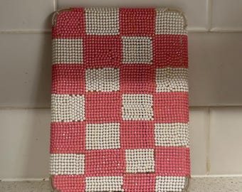 Pink Checkered Bedazzled Kindle Case – Handmade Rhinestone E-Reader Cover – Sparkly Kindle Sleeve – Book Lover Gift