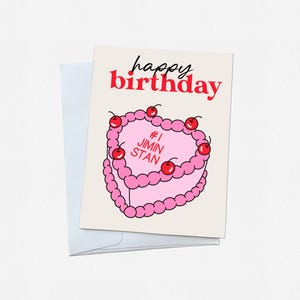Carte de gâteau d'anniversaire BTS — articles de papeterie kpop