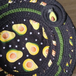 Handmade avocado rope bowl, perfect for entryway or gift basket